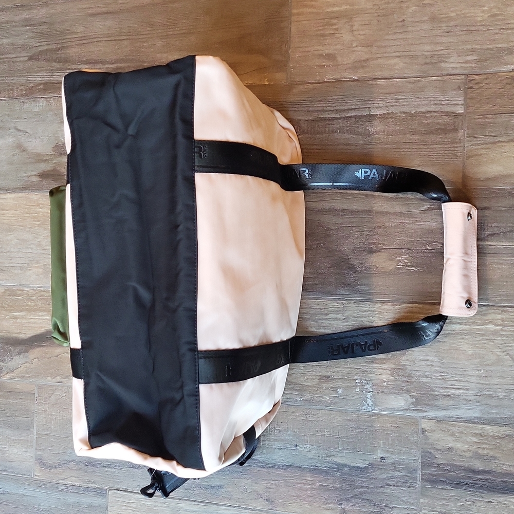Pajar Light Pink Army Green Black Double Handle Shoulder Crossbody Duffle Bag - Picture 13 of 17